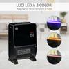 2-in-1 Electric Heater with Humidifier, 3-Color LED Light, Timer and Remote Control, 33x21x49.5 Cm, Black