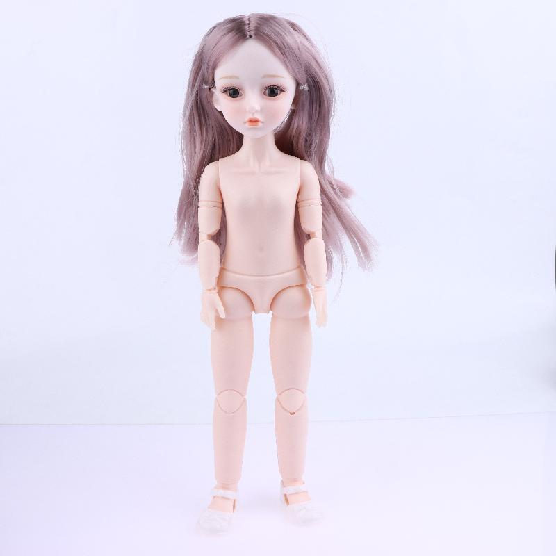1 Set Girl Diy Dress Up Toy Lovely 1/6 30Cm Nude Dolls 3D Simulation Eye 20 Movable Joints Doll Kids Gift