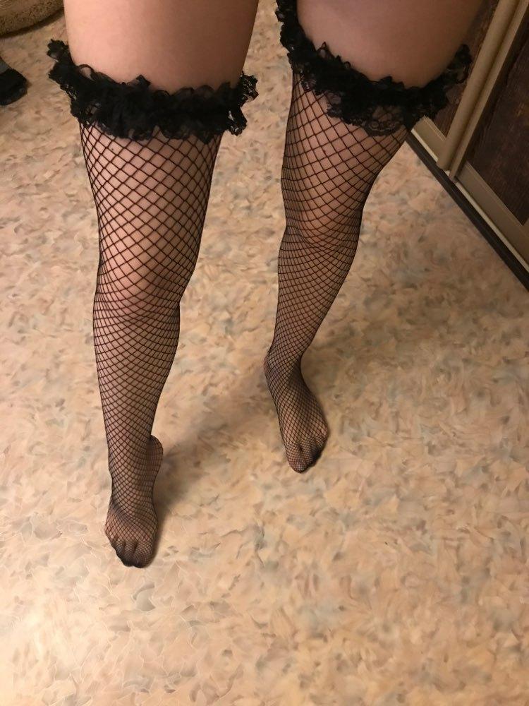 

Плиссированные кружевные гольфы до колена 2025 Новые всесезонные кружевные чулки Женские сексуальные кружевные сетчатые носки до середины икры Длинные носки-трубы с One Size чёрный