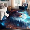 Galaxy Wolf Rug Fierce Animal Area Rugs Washable Funny Non Slip for Kids Bedroom Living Room Throw Rugs Carpet Durable Floor
