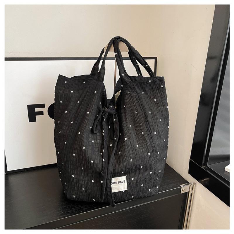 

Вместительная парусиновая сумка в горошек, новая, в стиле ленивого ветра, для通勤, на плечо, сумка-тоут, сумка под мышкой чёрный