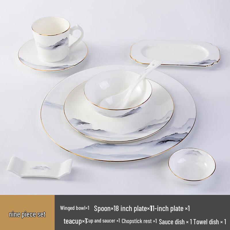 Luxury Bone China Tableware Set - Oriental Charm