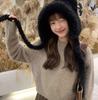 Plush Bomber Hat Soft Fluffy Bear Ears Hat Cute Plush Hat High-Quality For Outdoor Stroll Winter Gift