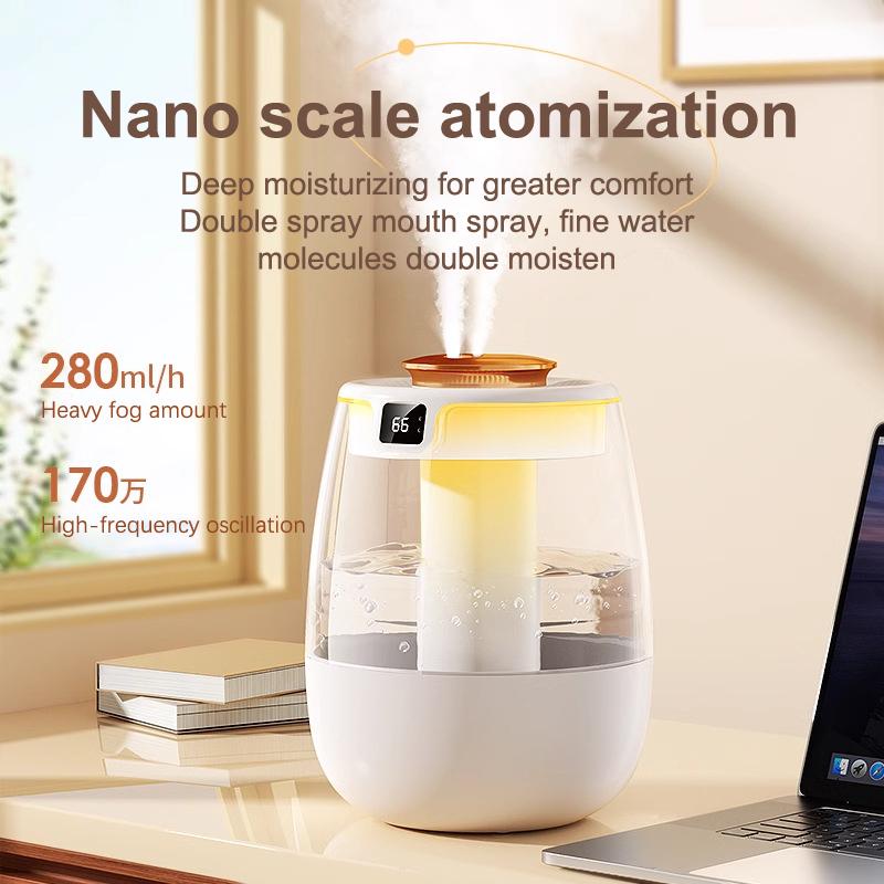 Air Humidifier 1300Ml Aroma Humidifier Double Spray Port Essential Oil Diffuser Usb Water Humidifier With Light For Home Office