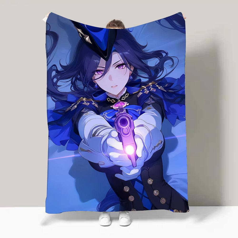 Game Genshin Lmpact Clorinde Blanket Design Lightweight  For Dorms, Naps, Living Room, Office,Sofa,All-Season