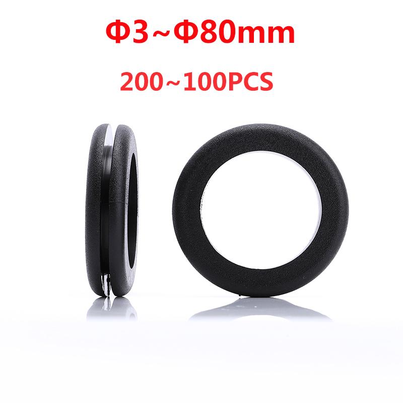 Black Rubber Seal Double Sided Protective Coil Out Hole Wire O-ring 3~80mm For Protects Wire Cable Hardware Tools Rubber Grommet 60mm  (2Pcs)