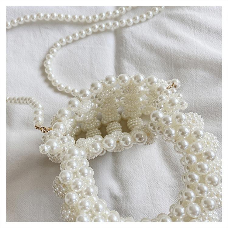 Fashion Handmade Beaded Pearl Small Bag Women's Spring and Summer New Mini Temperament Oblique Span Small Bag