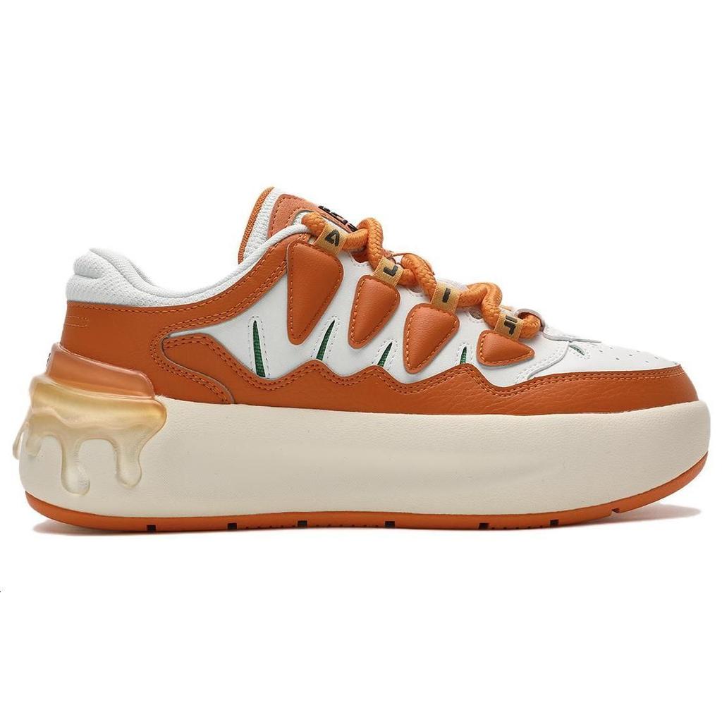 New FILA CARROT 1 Carrot Shoes Low Top Skateboard Shoes Women's Orange White F12W411201FOA