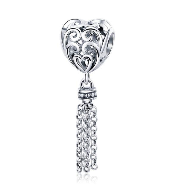 925 Sterling Silver Princess Crown Charms Heart Love Lock Feather Clear CZ Pendant Beads Fit Silver 925 Bracelet Jewelry Making