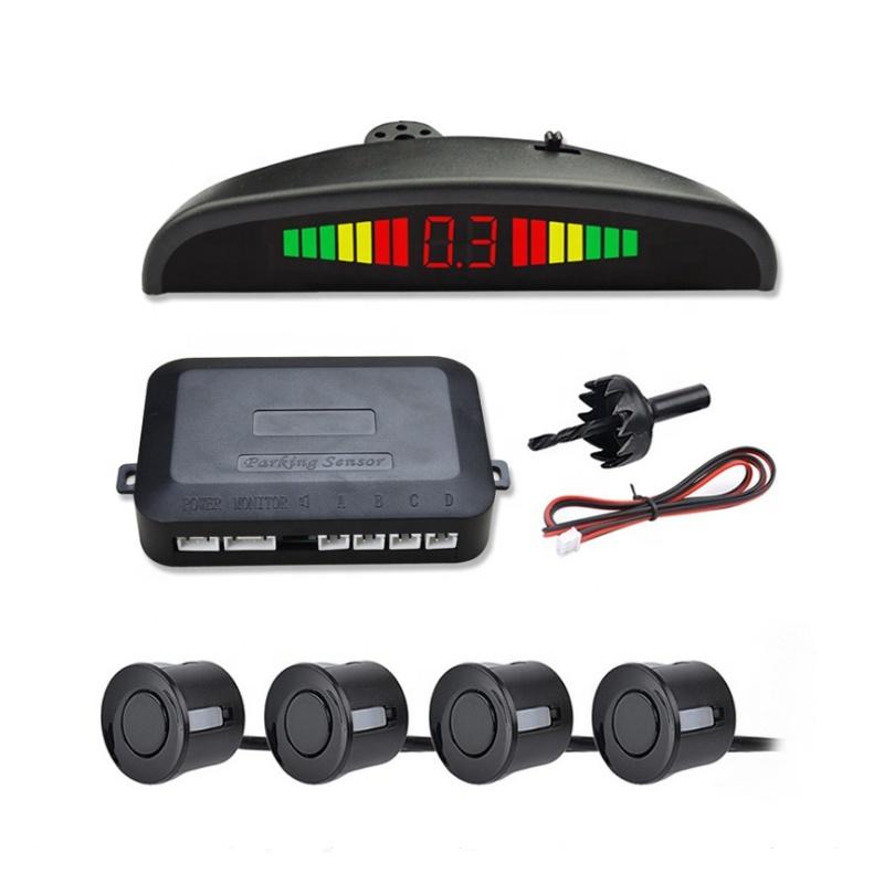 LED Driver Parking Assistance Sensor System Car Reverse Backup Radar Buzzer Warning Alarm LED Display with 4 Parking Sensors