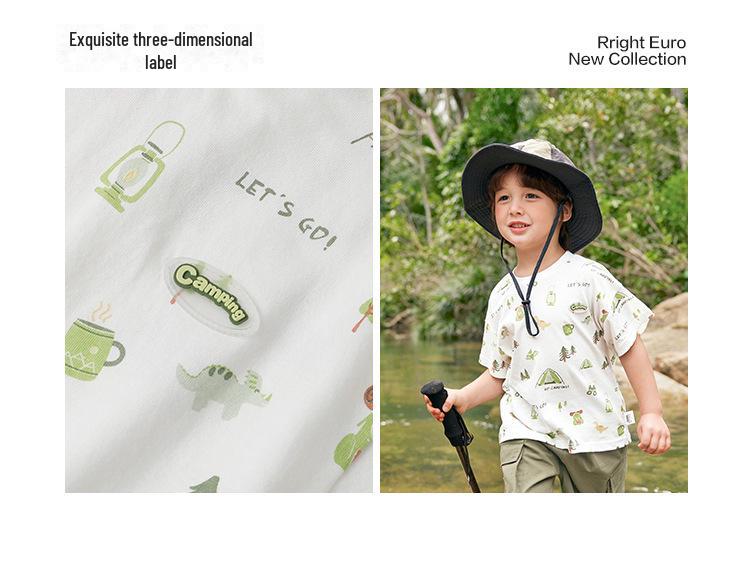 Boys' Cotton Short-Sleeve Summer T-Shirt - Lightweight Children's Top