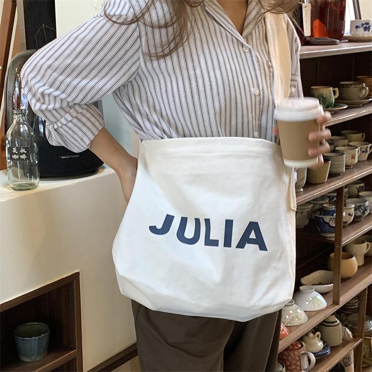 

Холщовая сумка с алфавитом, большая вместимость, женская сумка через плечо, женская модная универсальная нишевая сумка-тоут