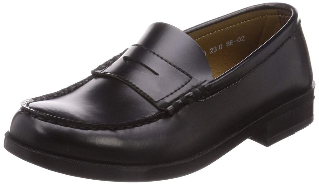 Moonstar BVL540 Leather Wide Sizes and Size Loafers, 3E, 22-30cm, Men's Women's, Black, 23.0cm