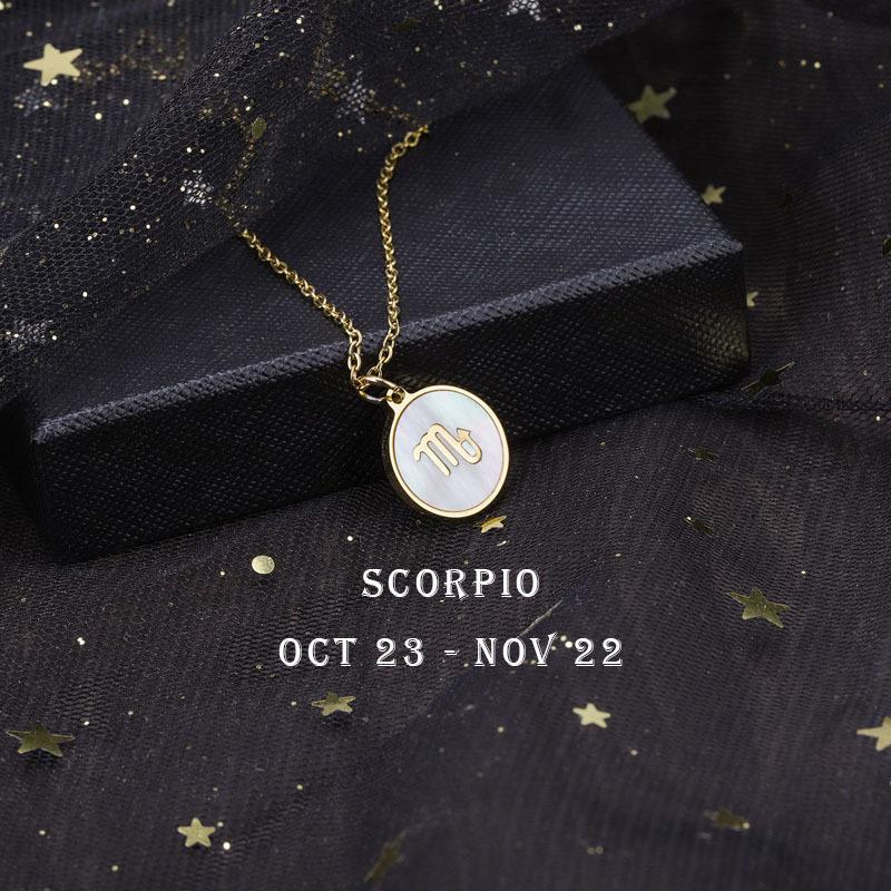 12 Constellation Symbol Titanium Steel Necklace Couple Necklace