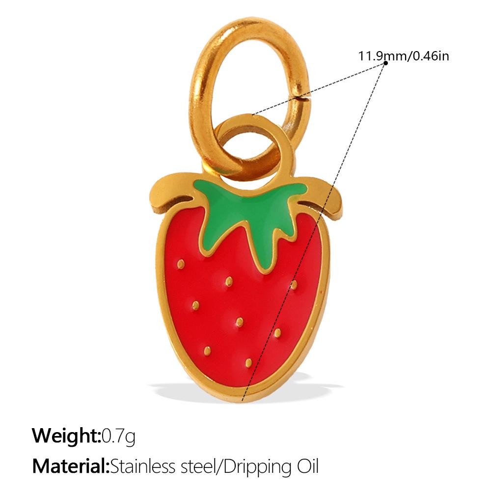 2026 Creative Simple and Versatile New Small Fresh Pendant Colored Dripping Strawberry Apple Cute Pendant Female