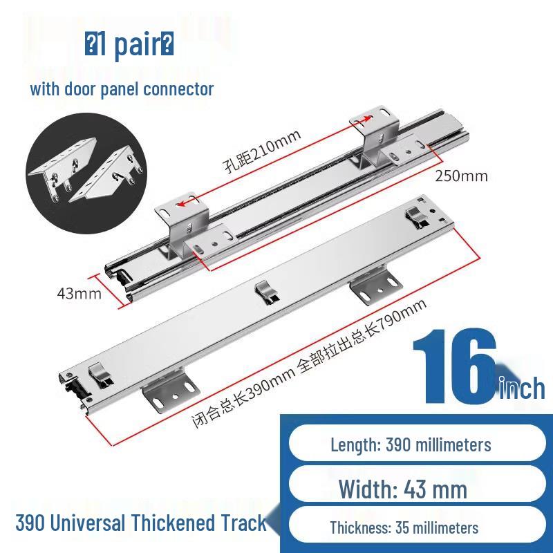 Adjustable Kitchen Drawer Slide: Three-Section Pull-Out Basket Rail for Cabinets