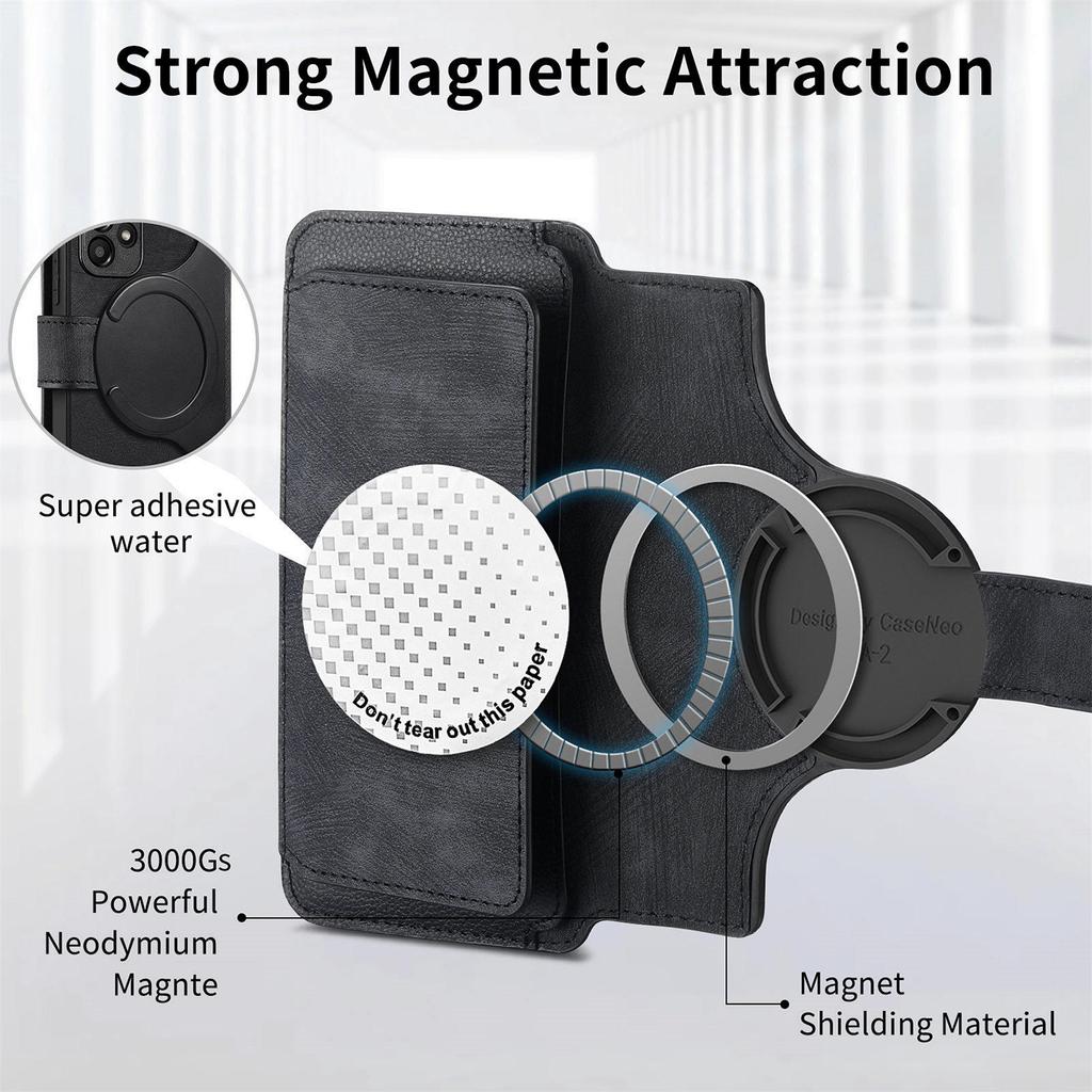 CASENEO MW-02 Phone Case For Honor Magic8 Lite 5G / X9d 5G / X70 5G Detachable Magnetic Leather Flip Cover