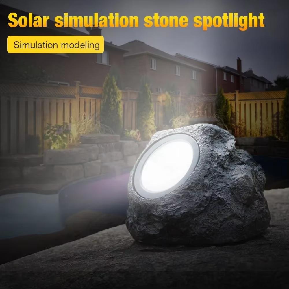 Waterproof Solar Powered Light Resin Rock Stone Stone Solar Light Simulation Stone Lights  Garden