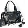Small-scale Retro Motorcycle Large-capacity Rivet Commuter Tote Backpack with Shoulder Strap and Crossbody Design