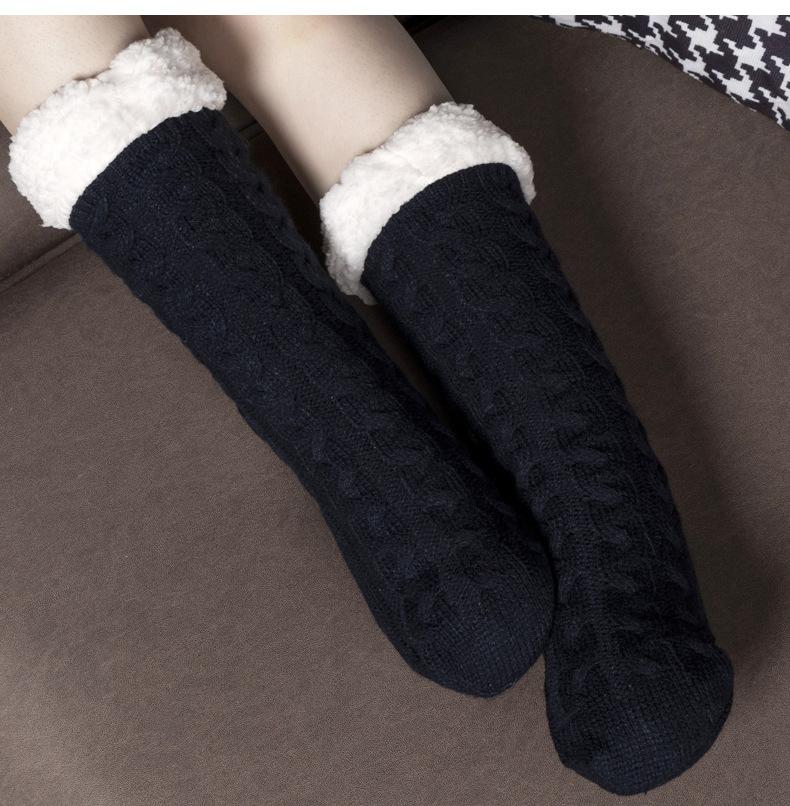 Women's Middle Socks Floor Socks Home  Sleep Christmas Socks Carpet Socks Autumn and Winter Plush Thickened