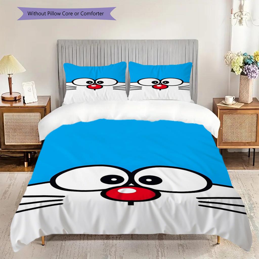Doraemon Set Comfortable Sleep Threepiece Set 1 Duvet Cover 2 Pillowcase Without Core Duvet Cover And Pillowcase Christmas Birthday Gift