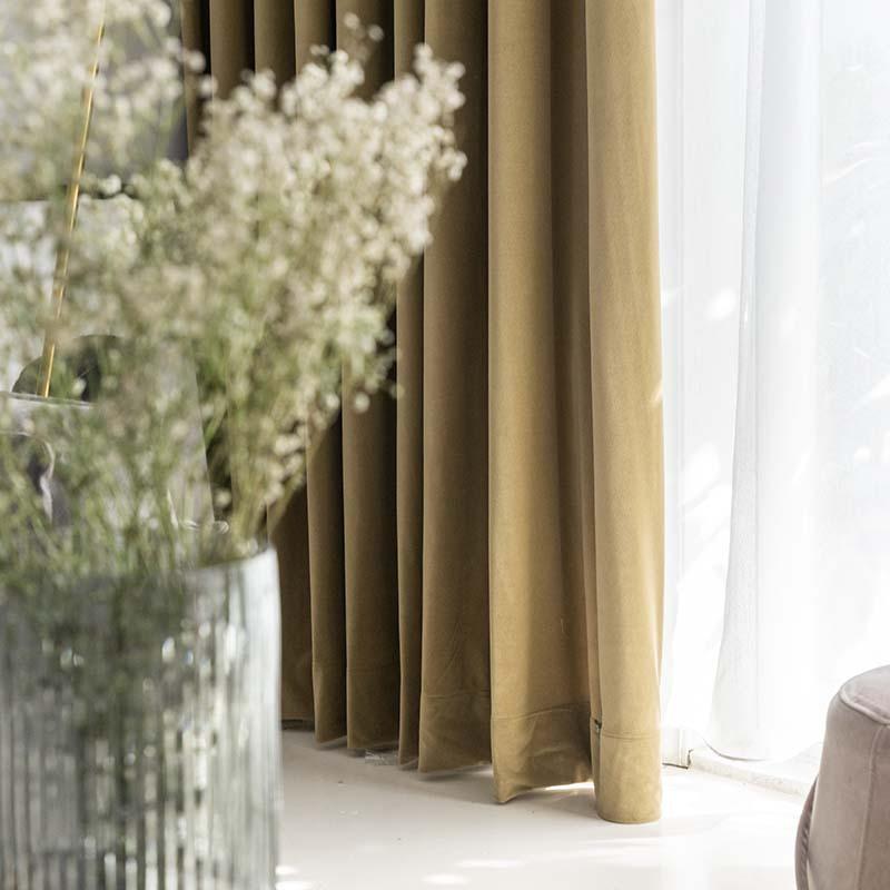 Cashmere Mink Thermal Curtains Hotel Engineering Blackout Fireproof Curtains Living Room Curtains