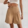2025 Summer Elegant European & American High-Waisted Wide-Leg Women's Shorts