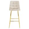 ARCETO stool - beige velvet / GOLDEN legs x 1