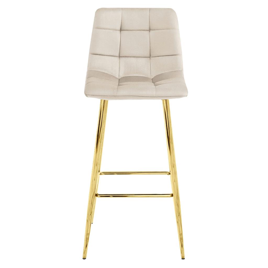 ARCETO stool - beige velvet / GOLDEN legs x 1