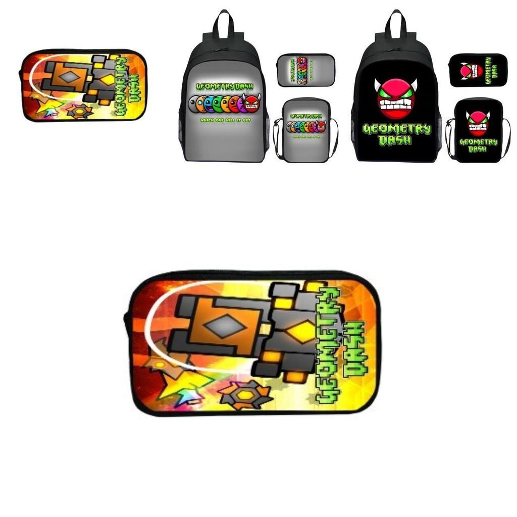 16-inch Children's Backpack Set Geometric Dash Durable Shockproof And Lightweight