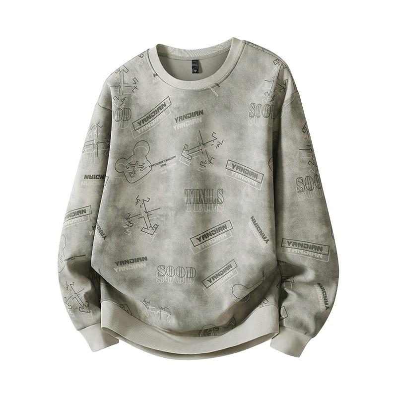 Oversized Crew Neck Long Sleeve Sweatshirt Men Women Plus Size Up To 8XL Cotton-Lined Casual Wear