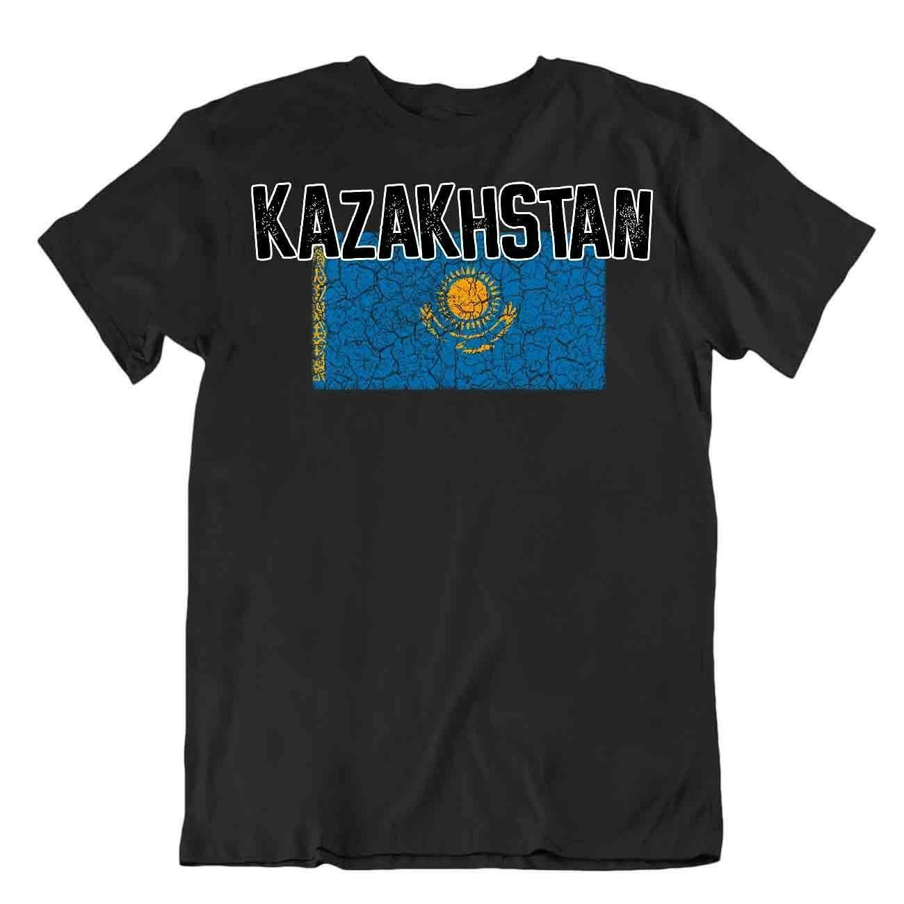 Flag T-Shirt Kazakhstan Fashion Country Souvenir Gift Tee Pride logo XL