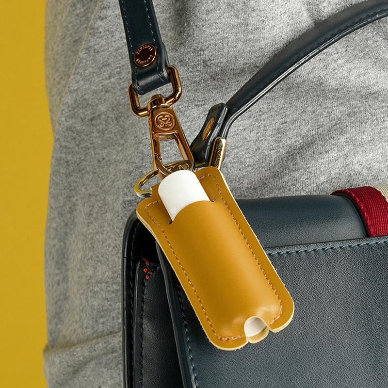 Ruj Luciu de buze Geantă Suport pentru breloc din piele PU Husă pentru chei Inel portabil pentru balsam de buze Ambalaj pentru sticlă Capacă Breloc