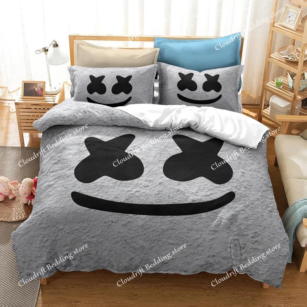 Hip Pop Music Marshmello Bedding Sets Bed Cover Comforter Duvet Cover Pillow Case Kids Adult Bedroom Decoration026