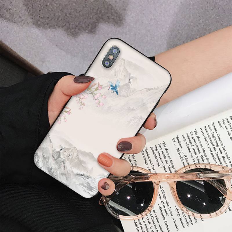 Chinese Style Ink Painting Phone Case for iPhone 11 12 13 Mini Pro Max 8 7 6 6S Plus X 5 S SE 2020 XR XS 10 case