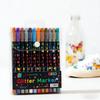 Double-Ended Glitter Acrylic Markers, Double-Sided Glitter Paint Pens For Glass, Fabric, Canvas, Diy Crafts, Card Making,