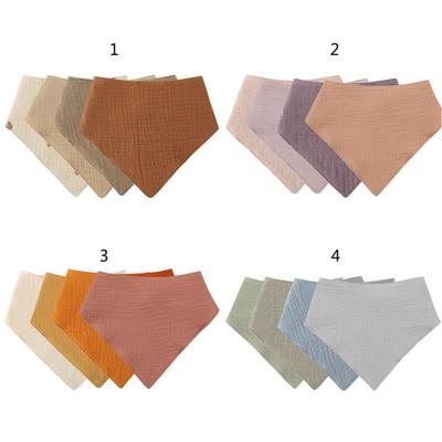 4 Stück Baby Kleinkind Fütterungslätzchen Weiches Reines Baumwoll-Bandana Kleinkind Sabbertuch Dreieck Schal Geschenke Musselin Saugfähiges Speichel T