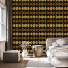 Autumn Plaid Wallpaper Ochre and Black for Living Room and Bedroom 50x1000