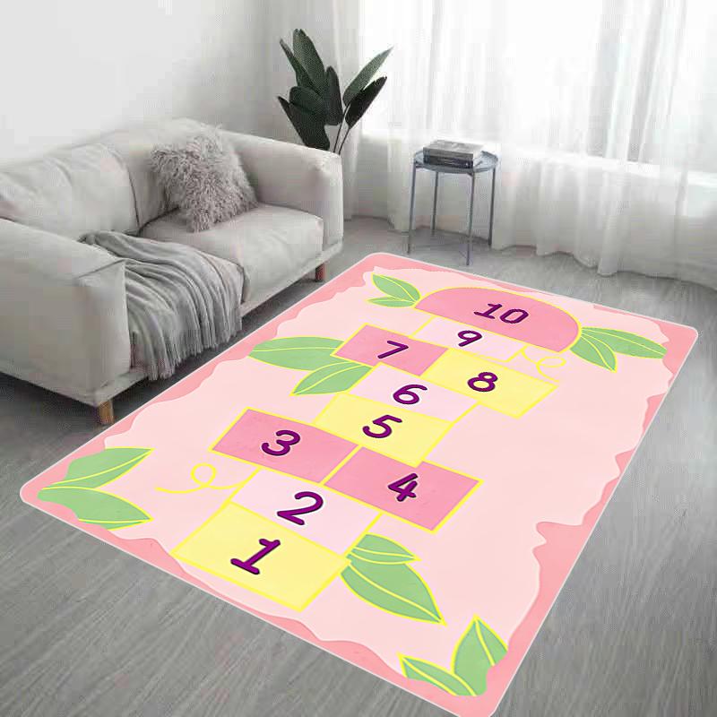 Felpudo de entrada con diseño de rayuela, para sala de estar, cocina, bonita, para oración de pies, para baño