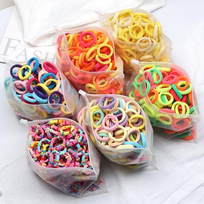 100 STÜCKE 3cm Gemischte Farben Haargummis Für Kinder Elastisches Stirnband Baby Mädchen Kopfschmuck Scrunchies Haaraccessoires Geschenk Pferdeschwanzhalter