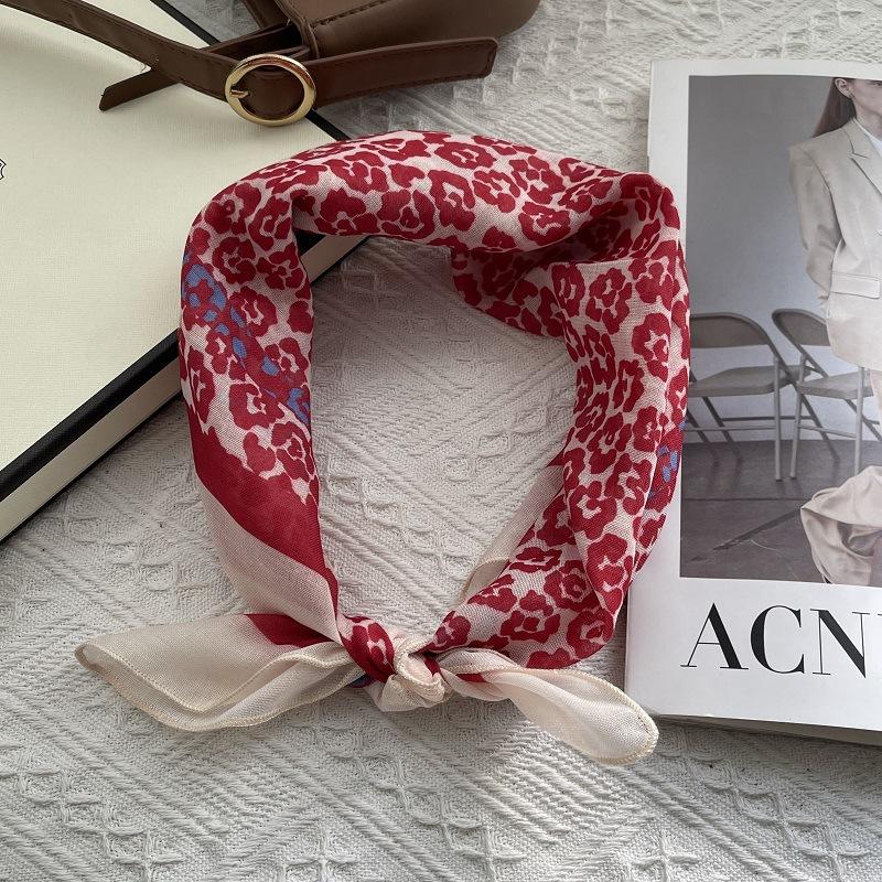 58*58cm Baumwoll-Quadrat-Schal Bandana, Kopfbedeckungen für Frauen, Kopftuch Taschentuch, Quadratischer Schal Stirnband, Vielseitige Schals für Frauen