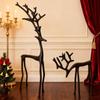 Xmas Black Reindeer Christmas Decoration European-Style Black Reindeer Statues Modern Decorative Christmas Tabletop Ornaments