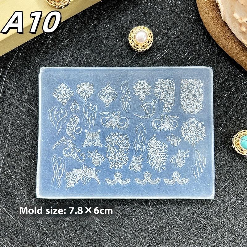 3D Silicone Relief Nails Templates Flowers Butterfly Knot Nail Mold Diy Nail Art Decor Manicure Design Tools