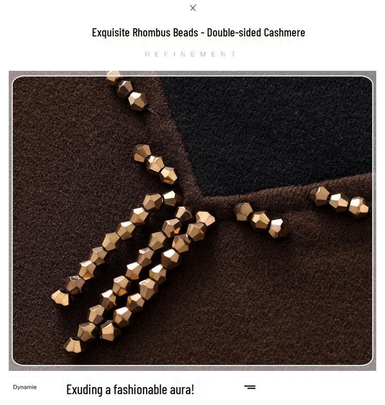 2024 Winter Korean Style Slim Fit Color Block Thick Double-Sided Cashmere Turtleneck Base Layer