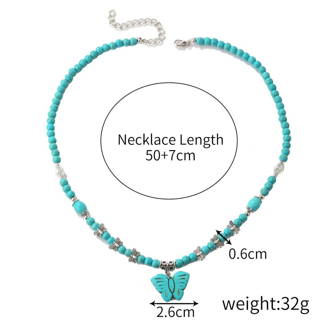 Retro Turquoise Bohemian Ethnic Necklace for Women