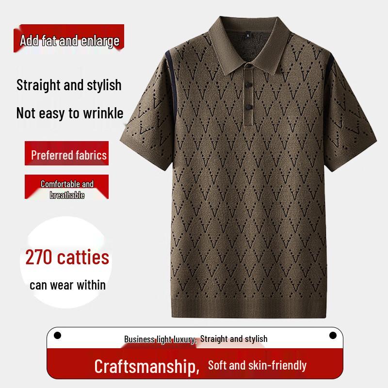 Men s Plus Size Wrinkle-Resistant Short Sleeve Polo Shirt XL