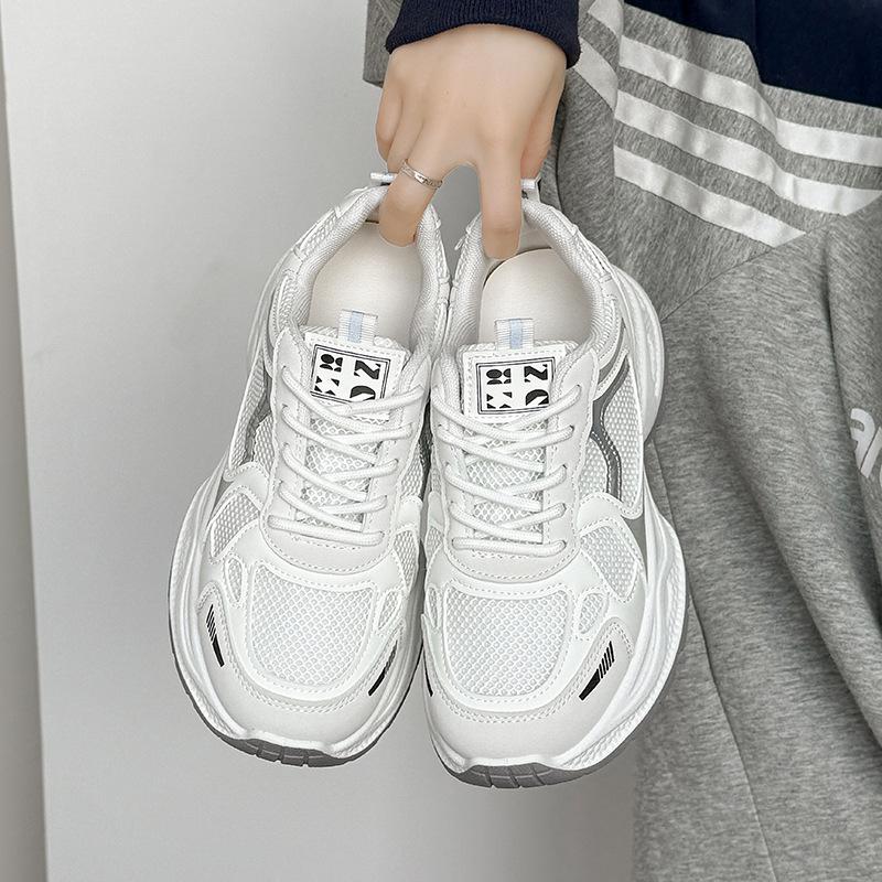 22 new sports shoes spring and autumn breathable mesh non-slip running shoes platform dad shoes