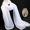 Lightweight Chiffon Scarf Elegant Sheer Shawl with Black & Gray Gradient Design Breathable & Sun-Protective Casual Outings