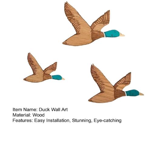 3 Pcs Wooden Duck Hunting Wall Decor Vintage Flying Ducks Wall Art Rustic Farmhouse Hanging Sign for Entryway Nursery Living Room Decor