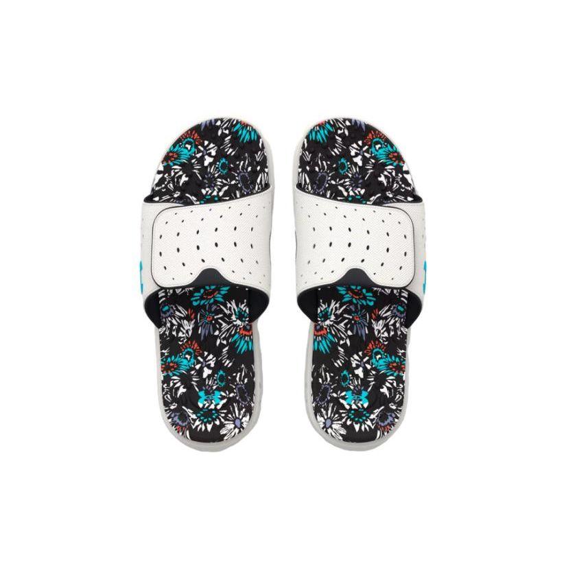 Under Armour Women's Ignite 7 Graphic Footbed Slide Grey Mist Floral 3026029-100